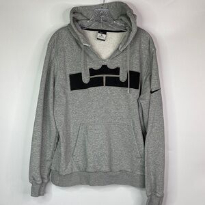 Nike Lebron James King Crown Pullover Gray Hoodie Sweatshirt Size Large